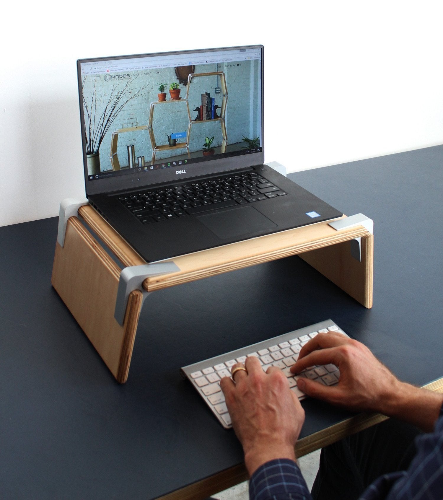 Modular Monitor Laptop Stand by Modos Furniture for Home or Office